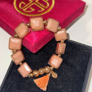 BudhaGirl Novena Bracelet - Stretch Bracelet Gold Accents & Tassel